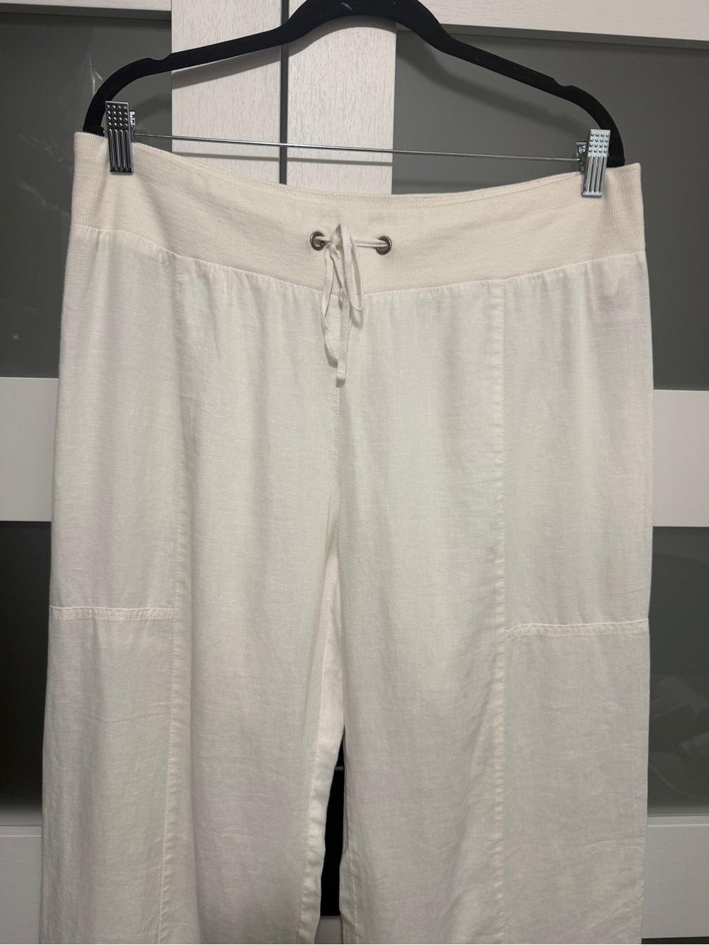 Eileen Fisher Organic Linen Pants White - Picture 4 of 8